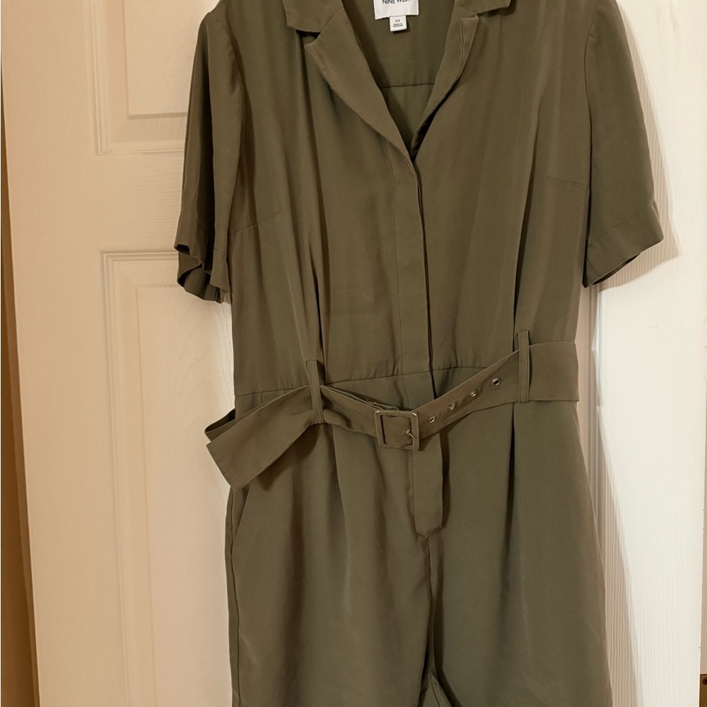 Olive Green Women's Jumpsuit - Picture 3 of 7